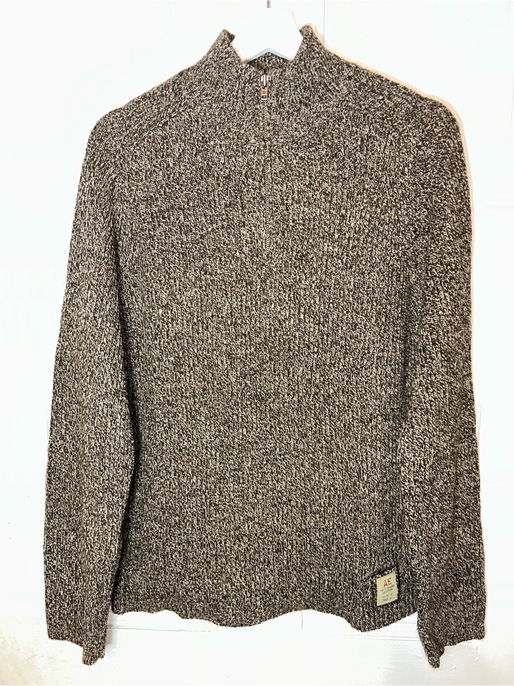 American Eagle Outfitters Vintage Speckled Lambswool Cotton Pullover Sweater